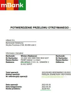 Panel Poznaj.to — dowód wypłaty 2022.