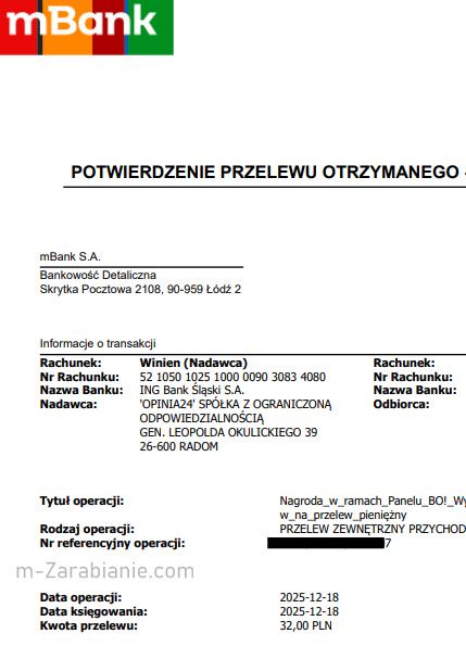 Bo panel dowód wypłaty.