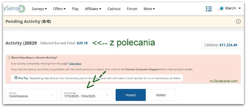 Zarobki w ySense, test.